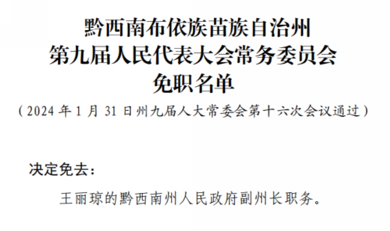 黔西南布依族苗族自治州经济委员会人事任命更新